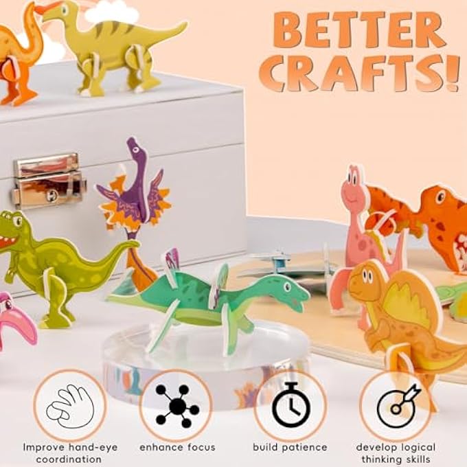 3D DINOSAUR PUZZLE FOR TEENS  25 PIECE EDUCATIONAL STEM TOY KIT, CREATIVE BRAIN TEASER & ART CRAFT SET, BIRTHDAY GIFT FOR TEENAGERS AND KIDS, FUN INTERACTIVE LEARNING ACTIVITY - Image 4
